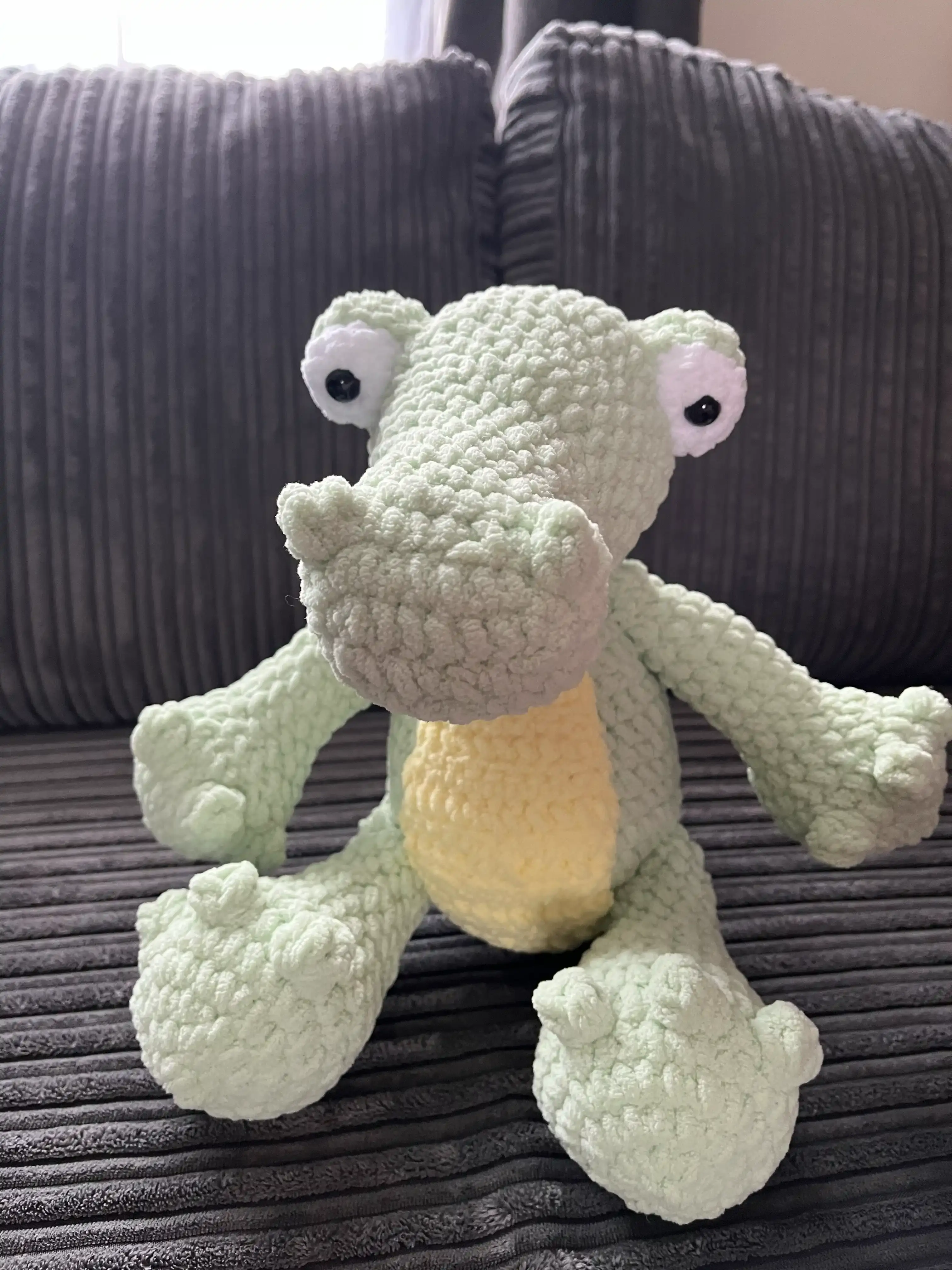 knitted crocodile plushie