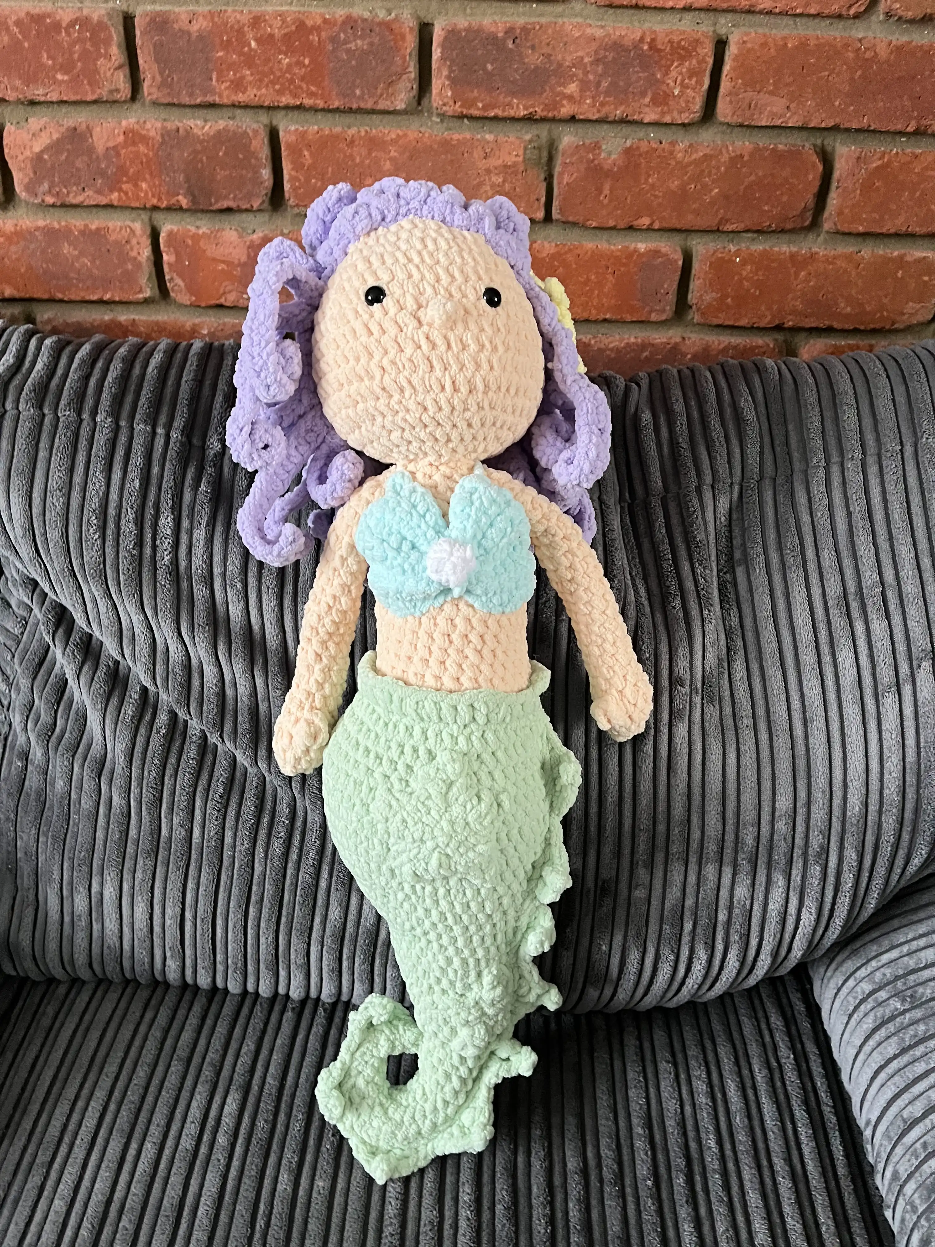 Knitted mermaid soft toy